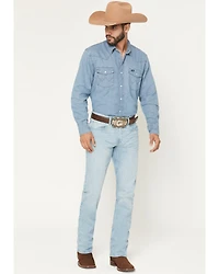 Wrangler Retro Men's 42MWx 20X Light Wash Bootcut Stretch Denim Jeans