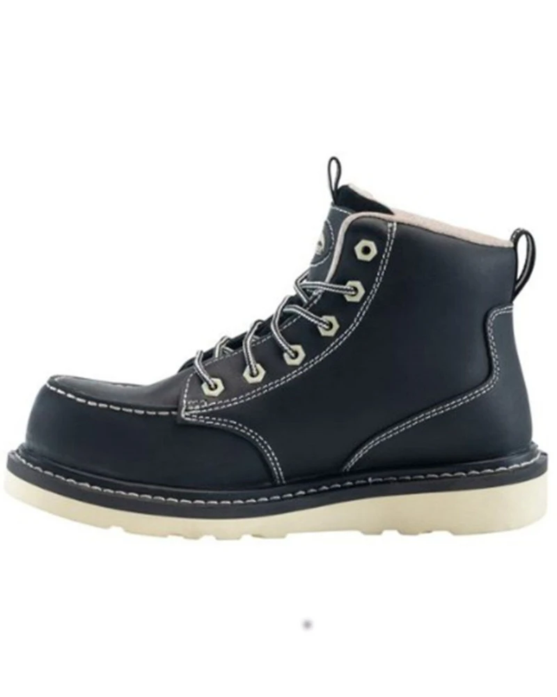 Avenger Women's Mid 6" Lace-Up Waterproof Wedge Work Boots - Carbon Toe