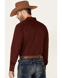 Gibson Men's Basic Solid Long Sleeve Pearl Snap Western Shirt - Big