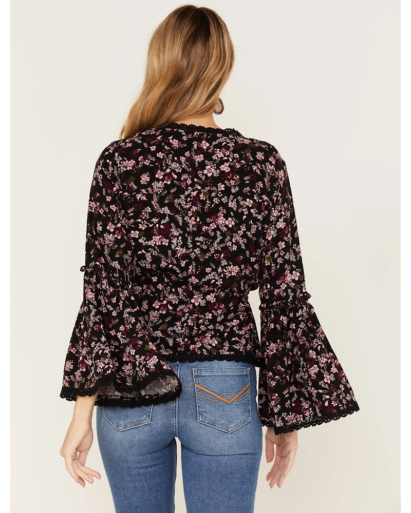 Idyllwind Women's Fall For Me Floral Print Bell Sleeve Kimono