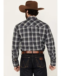 Wrangler Retro Men's Plaid Print Long Sleeve Snap Western Shirt