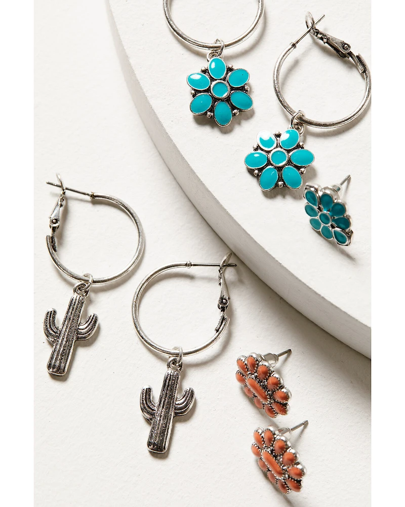Shyanne Women's Wildflower Bloom Butterfly Earring Set - 6-Piece