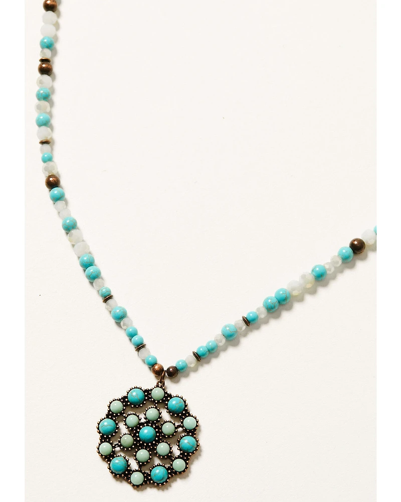 Shyanne Women's Mystic Skies Beaded Medallion Necklace