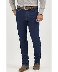 Wrangler Men's 14MWZ Cowboy Cut® Dark Wash Flannel Lined Straight Stretch Denim Jeans