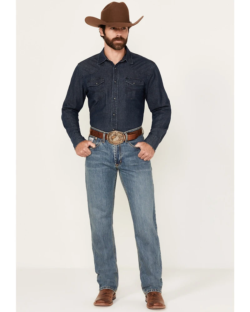 Cinch Men's White Label Relaxed Fit Medium Stonewash Denim Jeans
