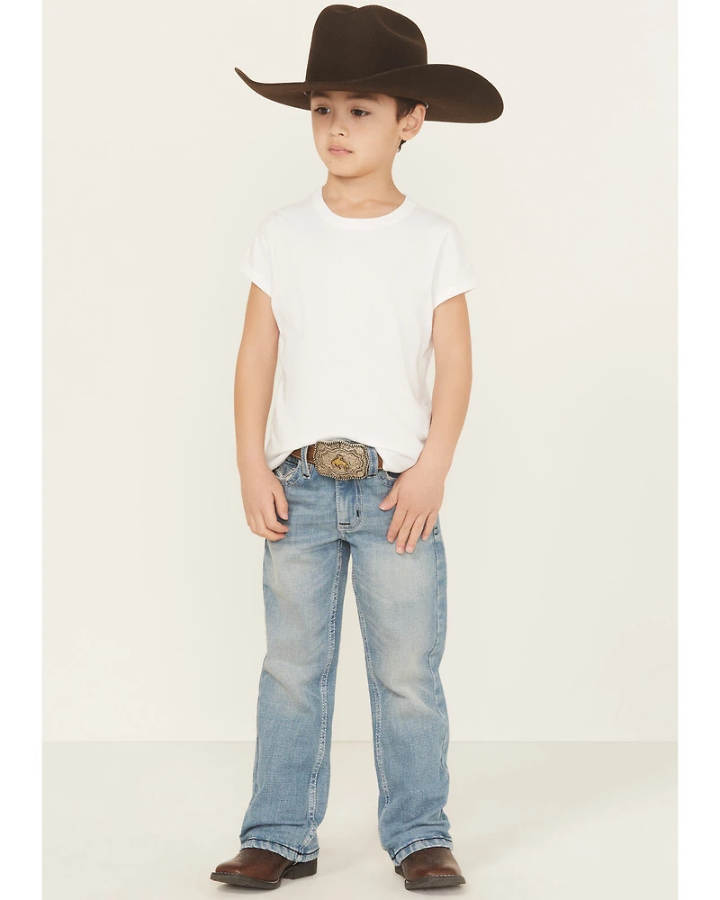 Cody James Little Boys' Stampede Light Wash Slim Bootcut Comfort Stretch Denim Jeans
