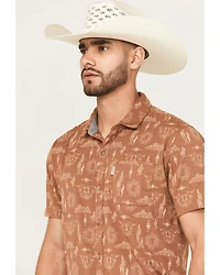 Ariat Men's Retro Desert Print Short Sleeve Button-Down Stretch Western Shirt