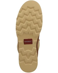 Twisted X Women's Oiled Saddle Lace-Up Shearling Lined Wedge Sole Boots - Moc Toe