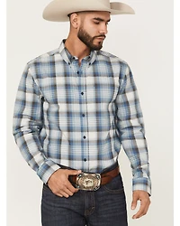 Cody James Men's Howdy Duty Plaid Print Long Sleeve Button-Down Western Shirt - Tall
