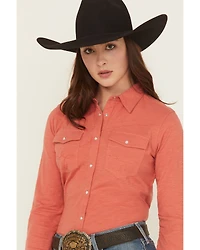 Shyanne Women's Solid Long Sleeve Pearl Snap Core Western Shirt