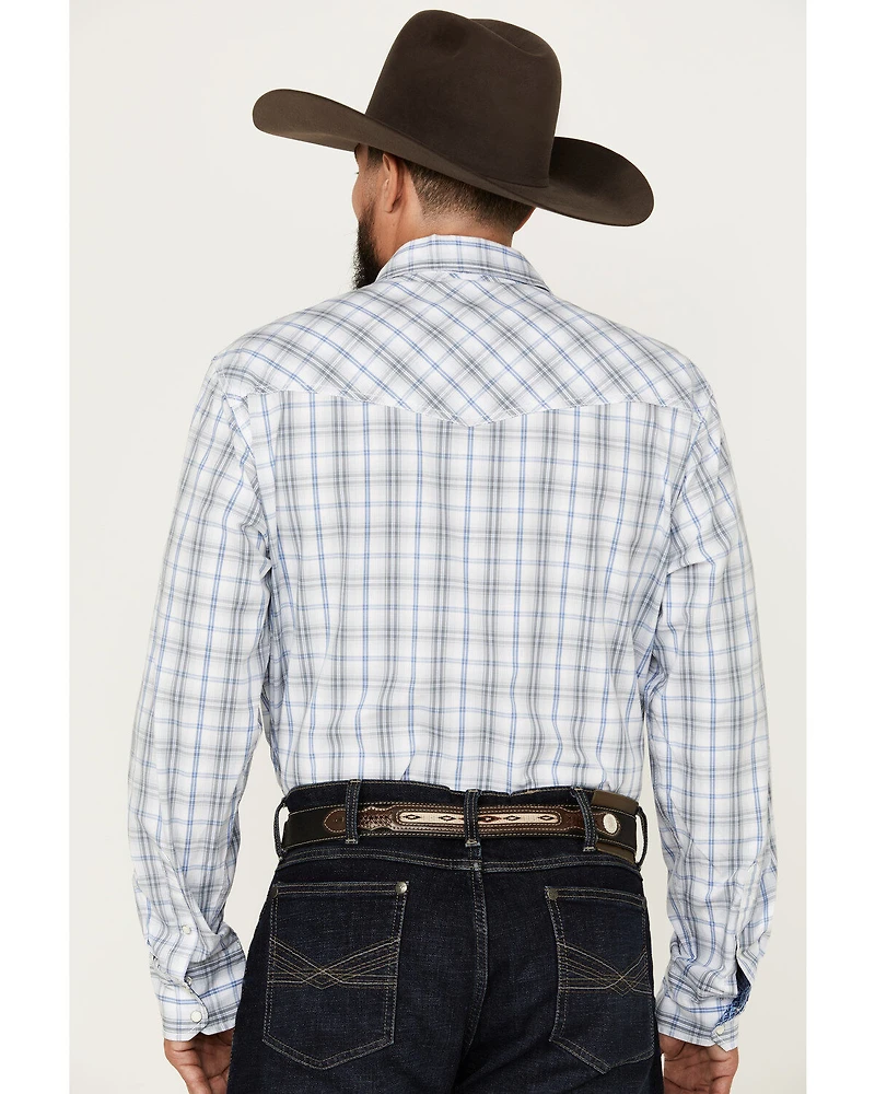 Wrangler 20X Men's Plaid Print Long Sleeve Snap Western Shirt