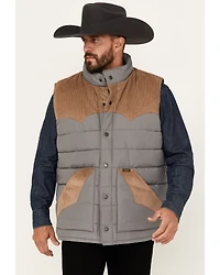 Wrangler Men's Fence Post Western Yoke Snap Puffer Vest