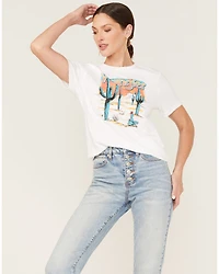 Wrangler Women's Boot Barn Exclusive Sunset Cactus Logo Graphic Tee