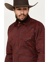 Rough Stock by Panhandle Men's Bandana Paisley Print Long Sleeve Snap Stretch Western Shirt