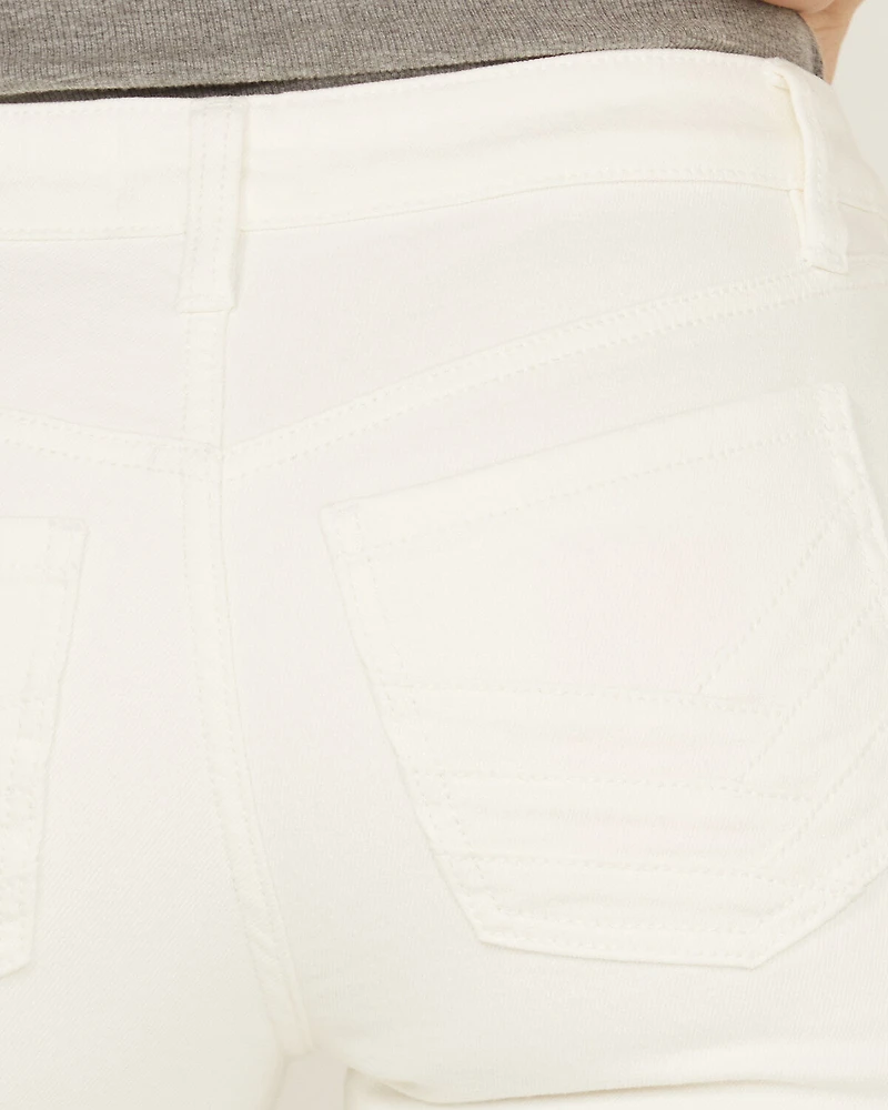 Shyanne Women's Mr. Flare Mid Rise White Cloud Dancer Jeans