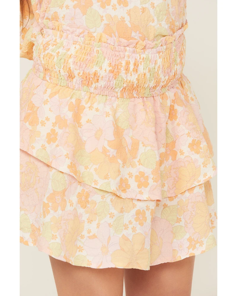 Hayden LA Girls' Pale Print Ruffle Skirt