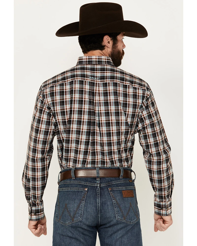 Ariat Men's Nathanael Plaid Print Long Sleeve Button-Down Performance Shirt