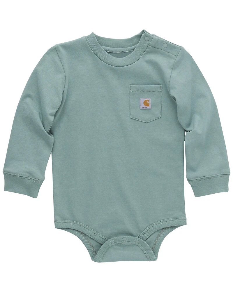 Carhartt Infant Boys' Solid Pocket Long Sleeve Onesie