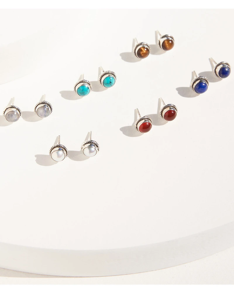 Paige Wallace Women's Multi-Stone Stud Earring Set - 6 Piece