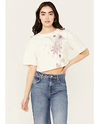 Shyanne Women's Americana Eagle Star Cropped Short Sleeve Graphic Tee