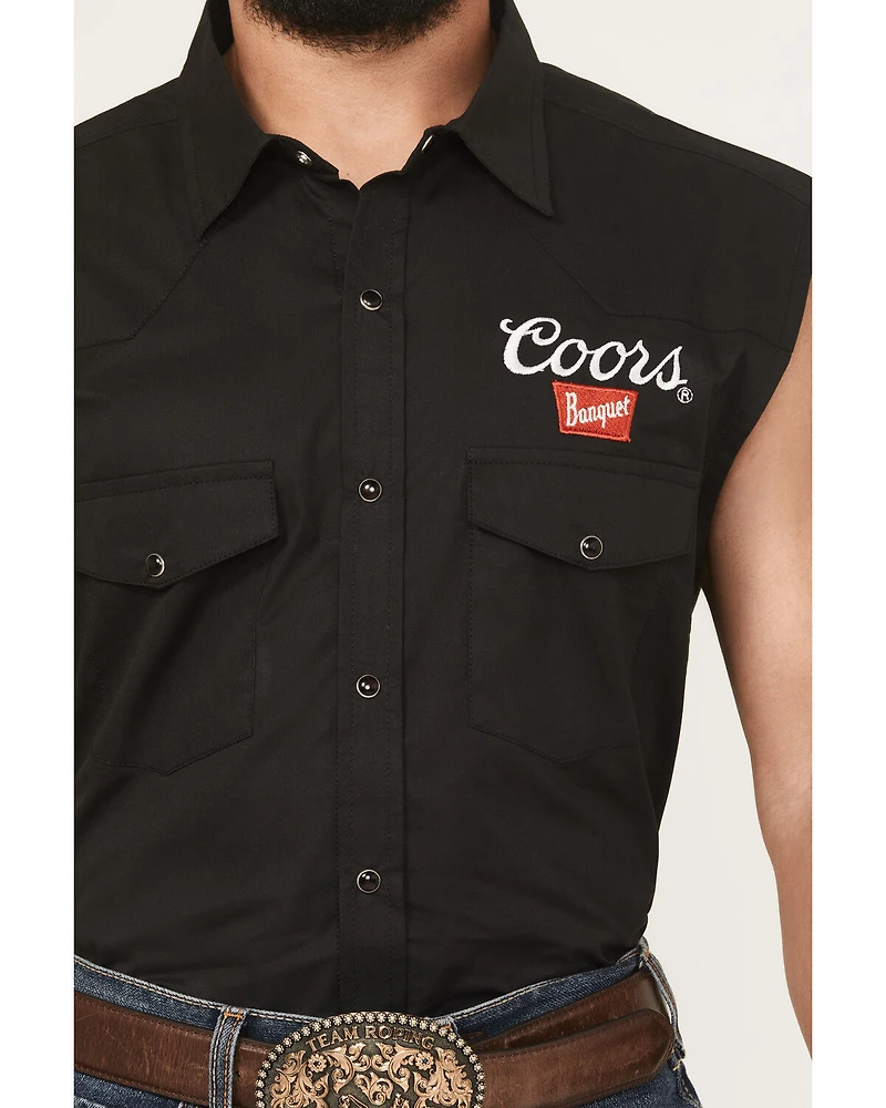 Coors Men's Boot Barn Exclusive Banquet Rodeo Logo Sleeveless Snap Bubba