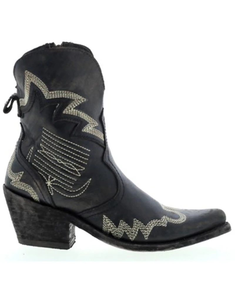 Liberty Black Women's Side Bug & Wrinkle Mosel Short Western Boots - Snip Toe