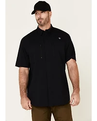 Ariat Men's Black Tek Solid Button Short Sleeve Western Shirt