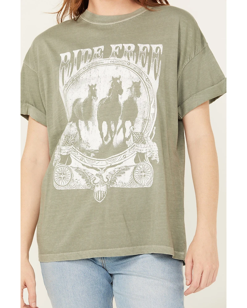 Girl Dangerous Women's Ride Free Relaxed Short Sleeve Graphic Tee