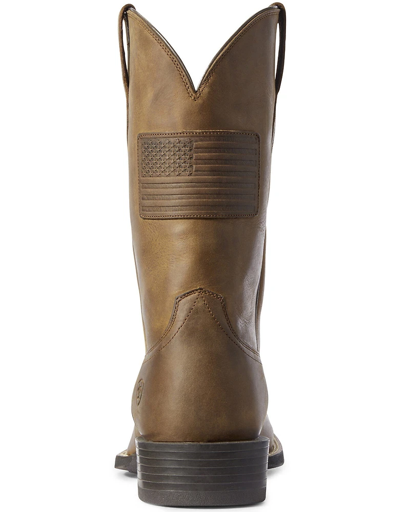 Ariat Men's Sport Patriot II American Flag Western Performance Boots - Broad Square Toe