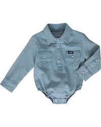 Wrangler Infant Boys' Long Sleeve Collared Onesie