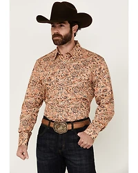 Wrangler Men's Checotah Print Long Sleeve Snap Western Shirt