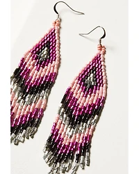 Idyllwind Women's Beaded Pink & Black Pavilion Earrings