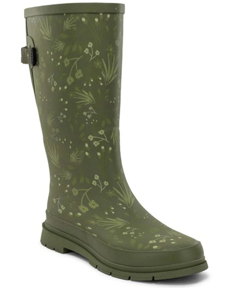 Western Chief Women's Flowered Medley Tall Rain Boots - Round Toe