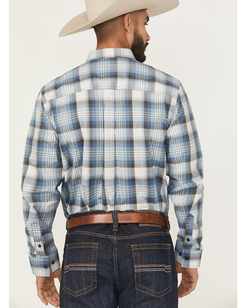 Cody James Men's Howdy Duty Plaid Print Long Sleeve Button-Down Western Shirt - Tall