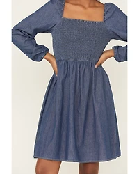 Wrangler Retro Women's Dark Wash Long Sleeve Denim Mini Dress