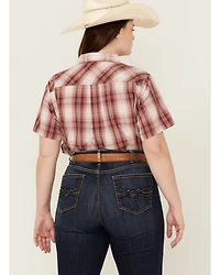 Ariat Women's Billie Jean Plaid Print Short Sleeve Button-Down Western Shirt - Plus