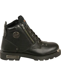 Milwaukee Leather Men's Lace To Toe Double Sided Zipper Entry Boots - Round