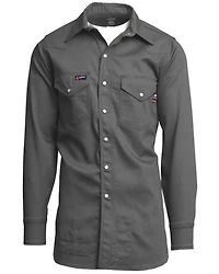 Lapco Men's FR Solid Long Sleeve Snap Western Work Shirt