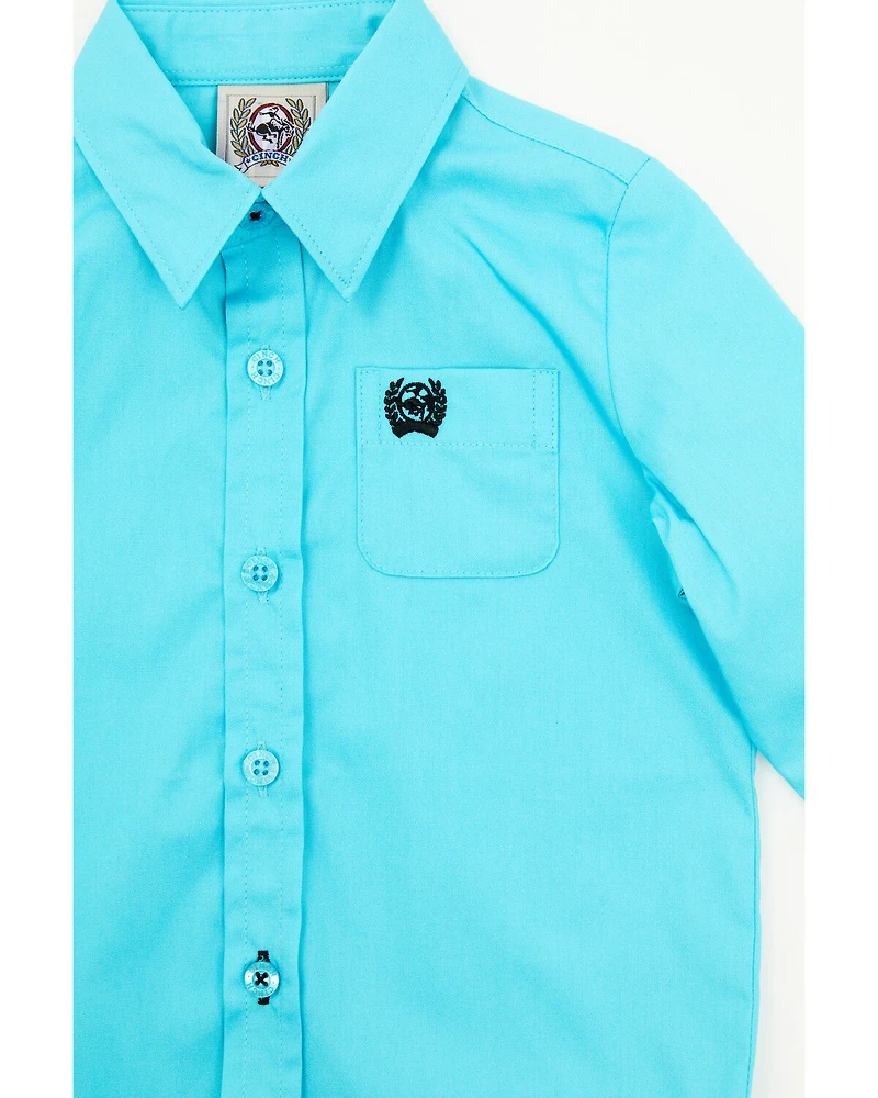 Cinch Infant Boys' Solid Long Sleeve Button-Down Western Shirt