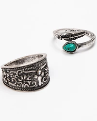 Shyanne Women's Summer Escape 2-Piece Steer Head Ring Set