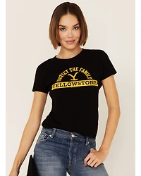 Paramount Network’s Yellowstone Women's Black Protect The Family Graphic Short Sleeve Tee