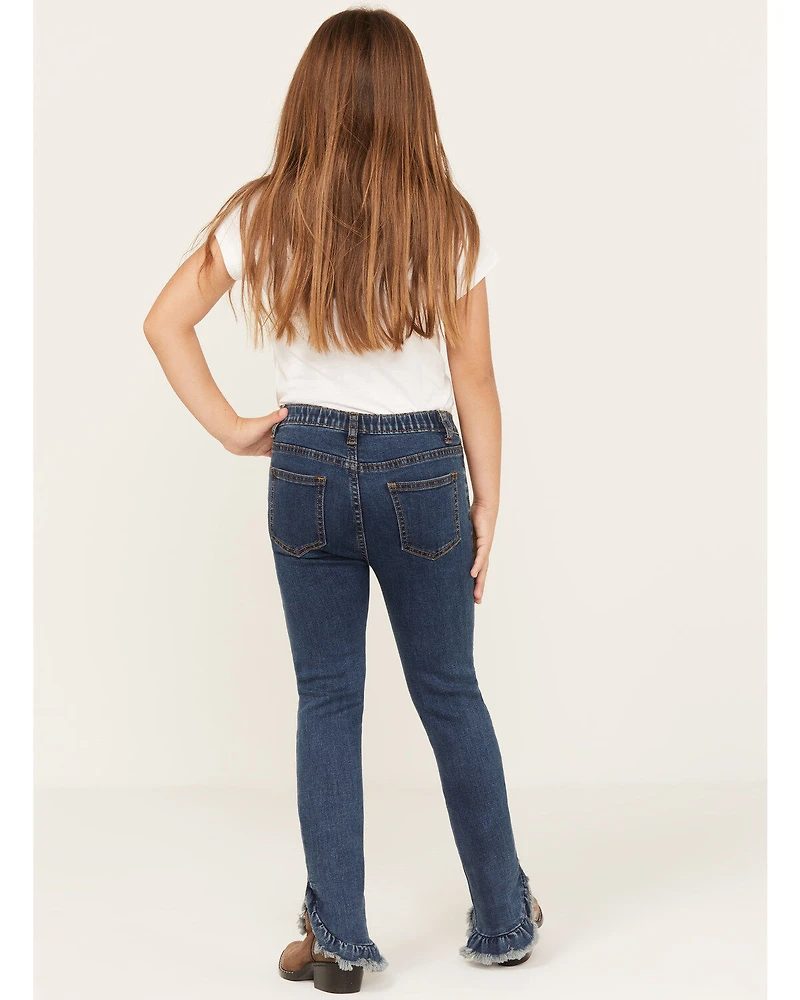 Hayden Girls' Medium Wash Ruffle Skinny Jeans