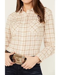 Wrangler Retro Women's Plaid Print Long Sleeve Pearl Snap Western Shirt