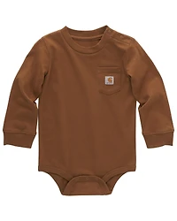 Carhartt Infant Boys' Logo Pocket Long Sleeve Onesie
