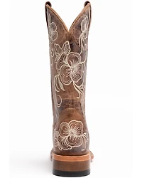 Shyanne Women's Lasy Floral Embroidered Western Boots - Broad Square Toe