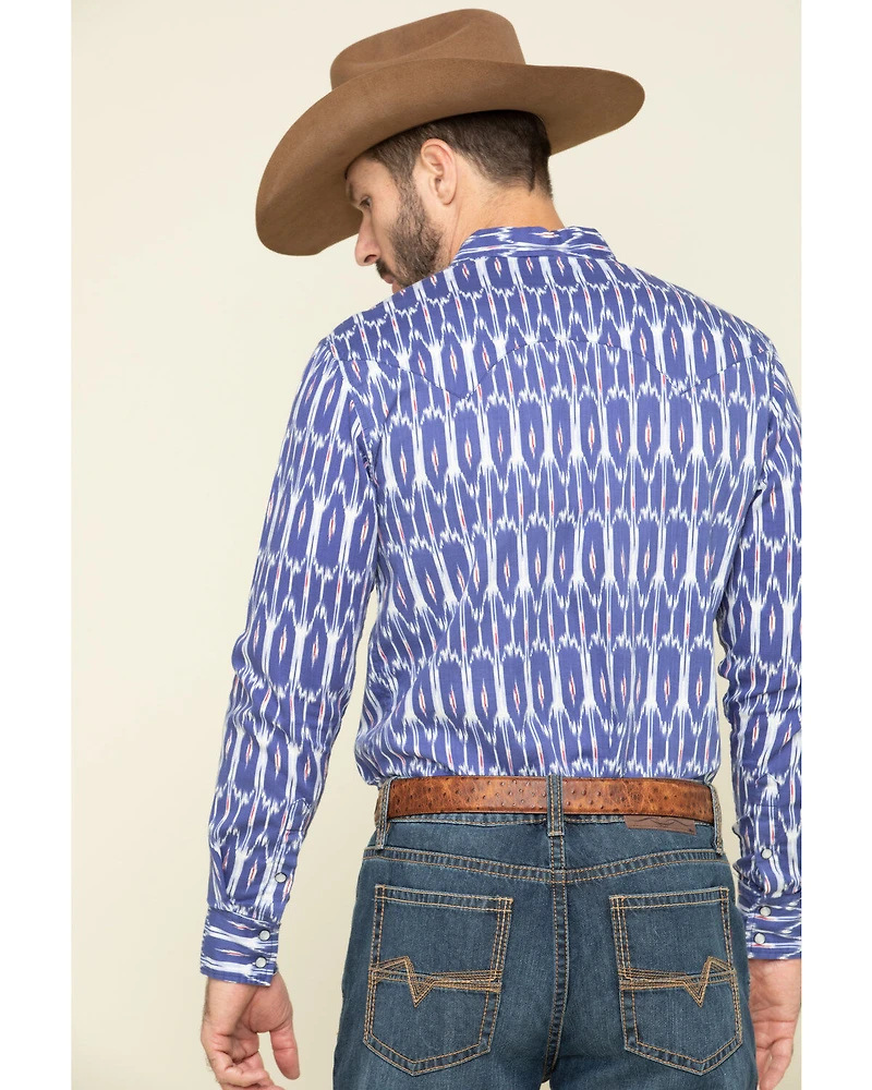 Rock & Roll Denim Men's Ikat Southwestern Print Long Sleeve Western Shirt