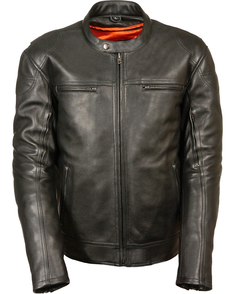 Milwaukee Leather Men's Black Longer Body Vented Jacket - Big 4X