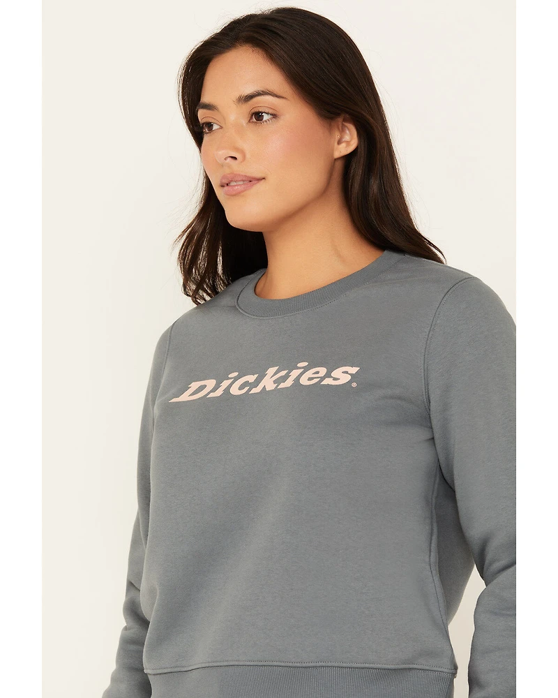 Dickies Women's Heavyweight Wordmark Crew Neck Fleece Sweatshirt