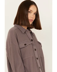 Cleo + Wolf Women's Oversized Knit Button Up Shirt