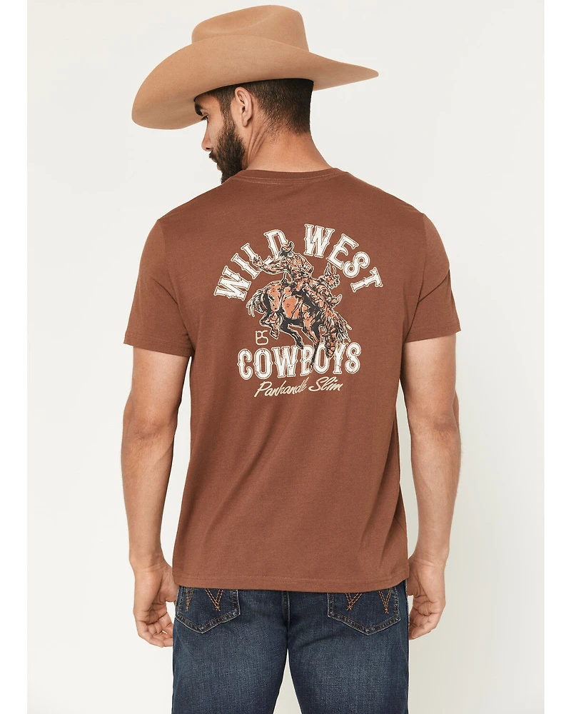 Panhandle Slim Men's Wild West Cowboys Short Sleeve Graphic T-Shirt